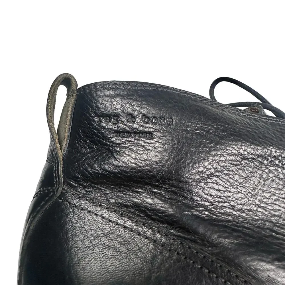 Rag & Bone | Men | Black Aged Worn Classic Pebbled Leather Chukka Boots | Sz 10